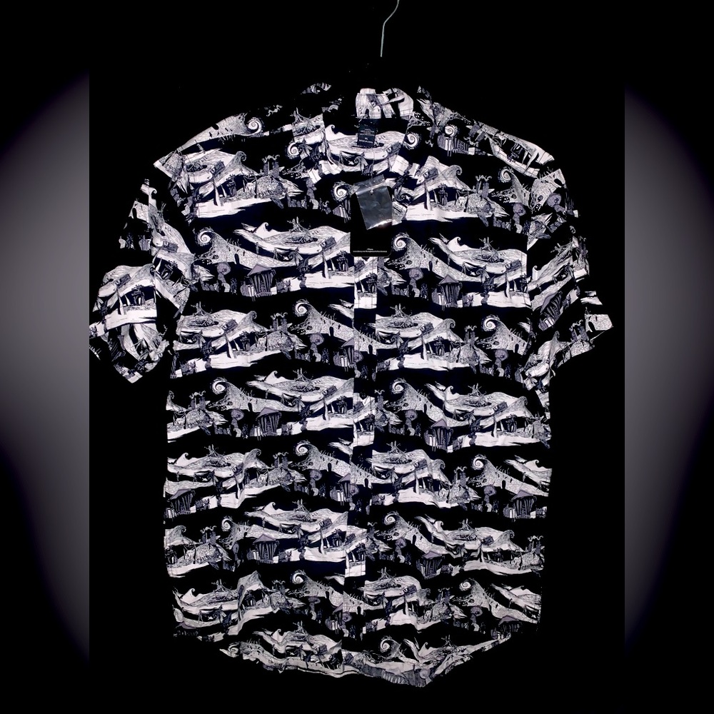 Rare Disneyland nightmare before Christmas woven button down shirt